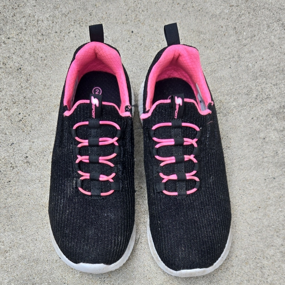 Women's Black and Pink Athletic Shoes